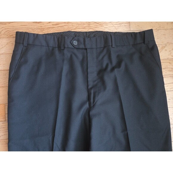 Lauren Ralph Lauren Mens Solid Black Wool Blend Dress Pants Size 38x34 - Picture 3 of 7
